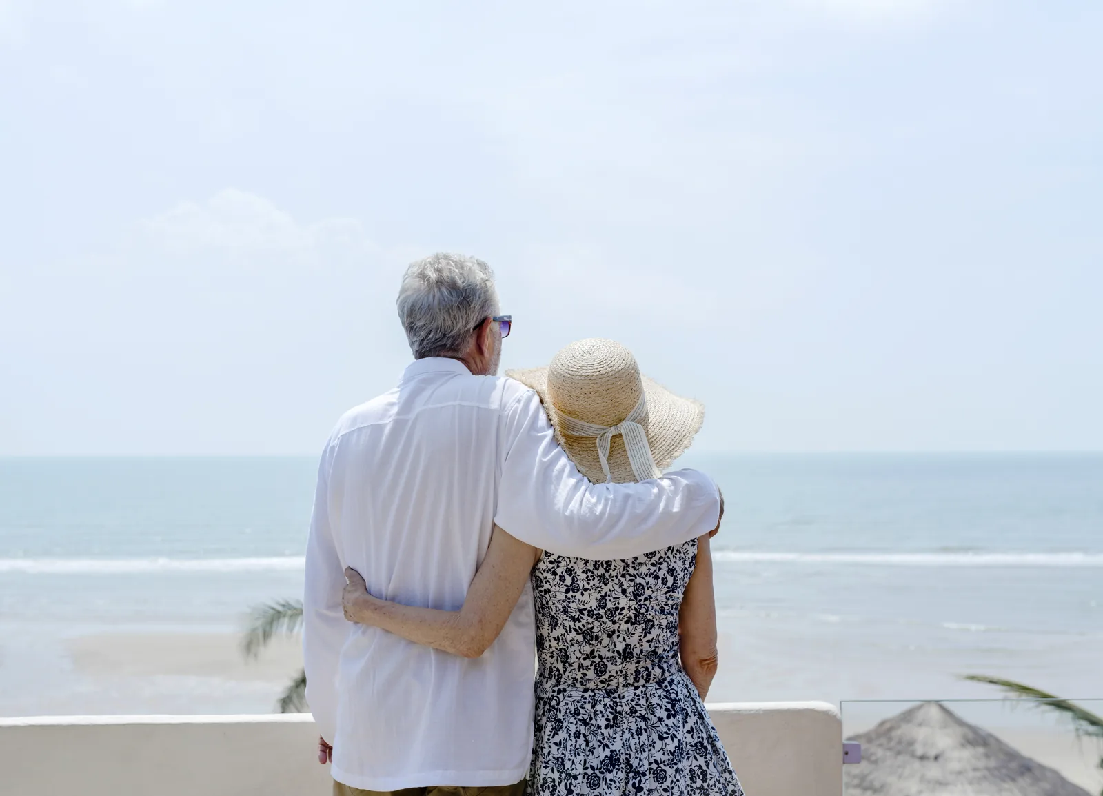 Happy couple enjoying the view of the Sea of Cortez in Baja California Sur