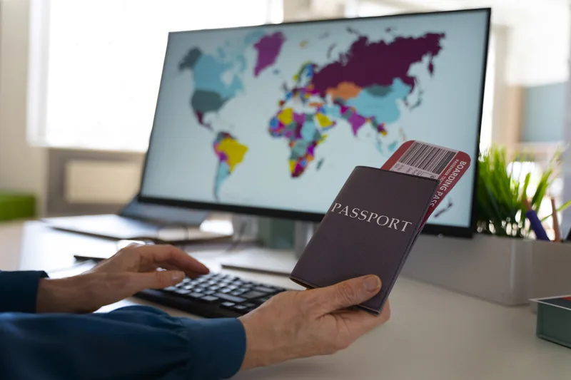 Foreign passports ready for official translation and immigration processing